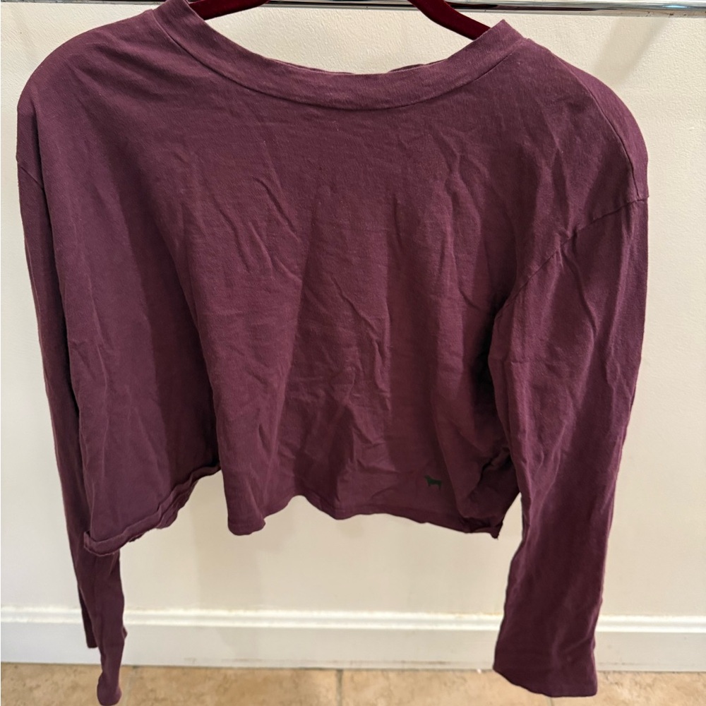 Victoria's Secret Plum Long-Sleeve Crop Top